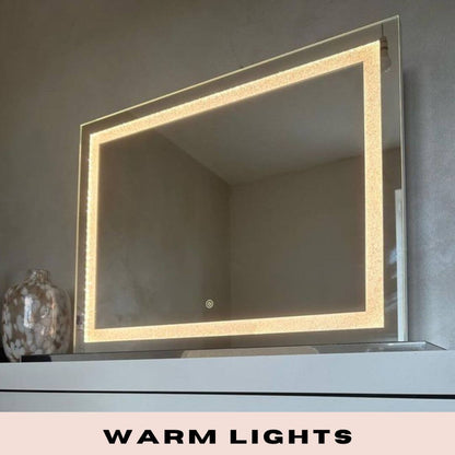 Hollywood-Style LED Vanity Mirror with Dimmable Lights 80x60cm