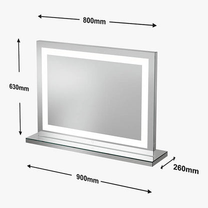 Hollywood-Style LED Vanity Mirror with Dimmable Lights 80x60cm